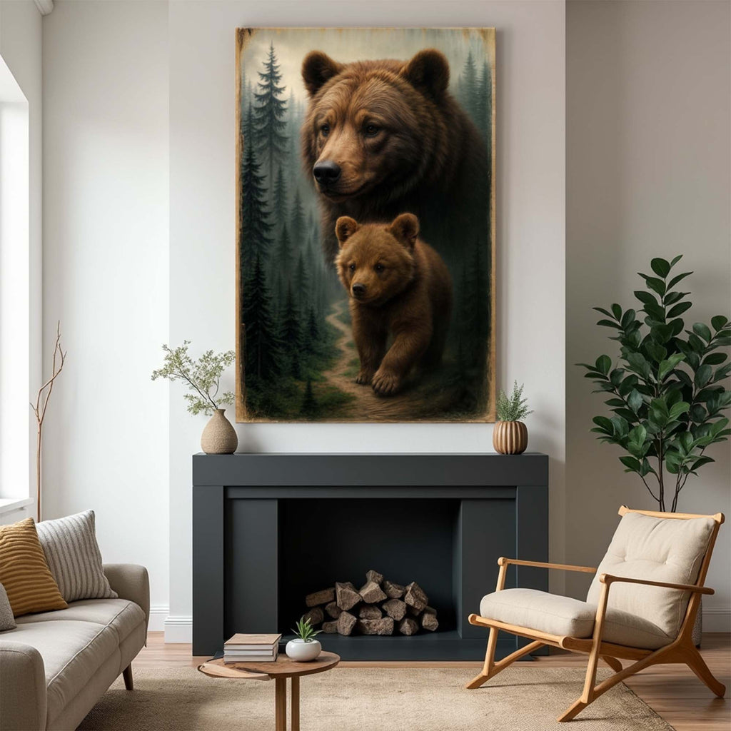 Path of the Wild Kin Bear and Cub Wall Art