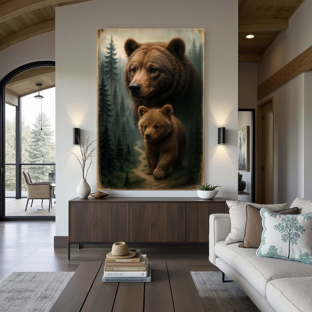 Path of the Wild Kin Bear and Cub Wall Art